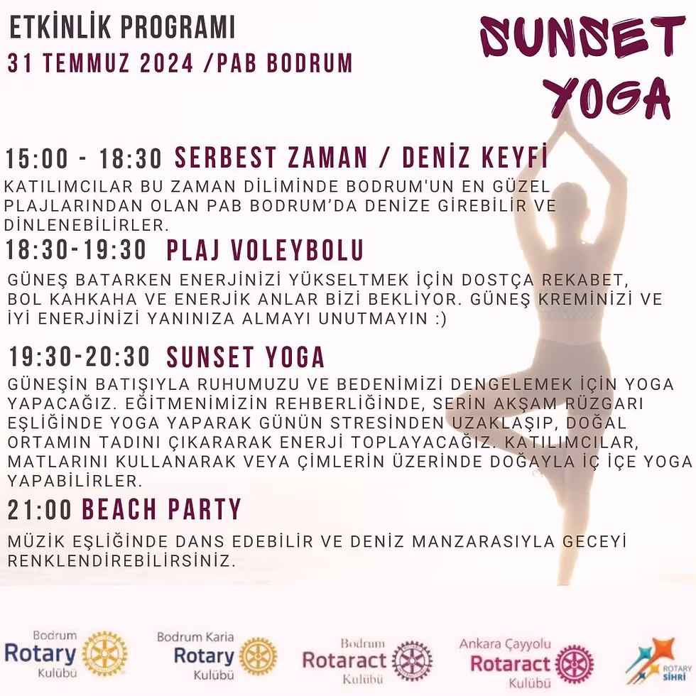 YOGA & PARTİ◢ Sunset Yoga & Beach Party